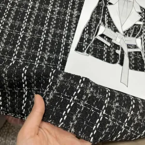 شنل چهارخانه مشکی زربافت