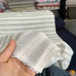 لینن کنفی راه راه درشت آبی روشن