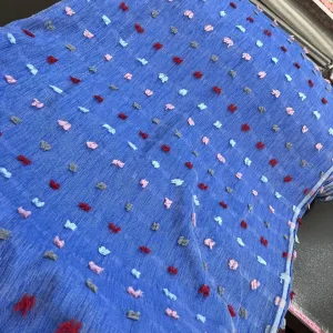 پرده ای پوم پوم آبی تیره