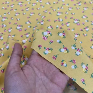 کرپ الیزه گل گلی زرد