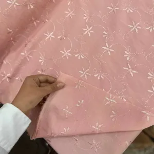 کتان کش خامه دوزی صورتی