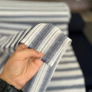 لینن کنفی راه راه درشت سورمه ای